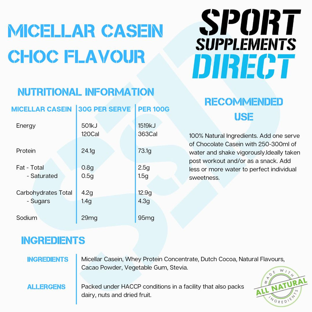 100% NATURAL MICELLAR CASEIN - CHOCOLATE