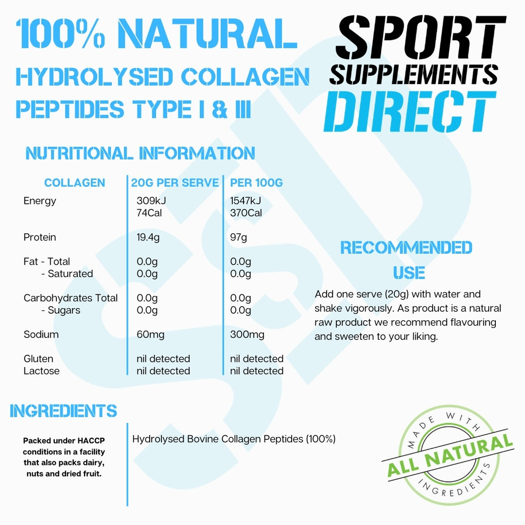 100% NATURAL HYDROLYSED COLLAGEN freeshipping - Sport Supplements Direct Pty Ltd