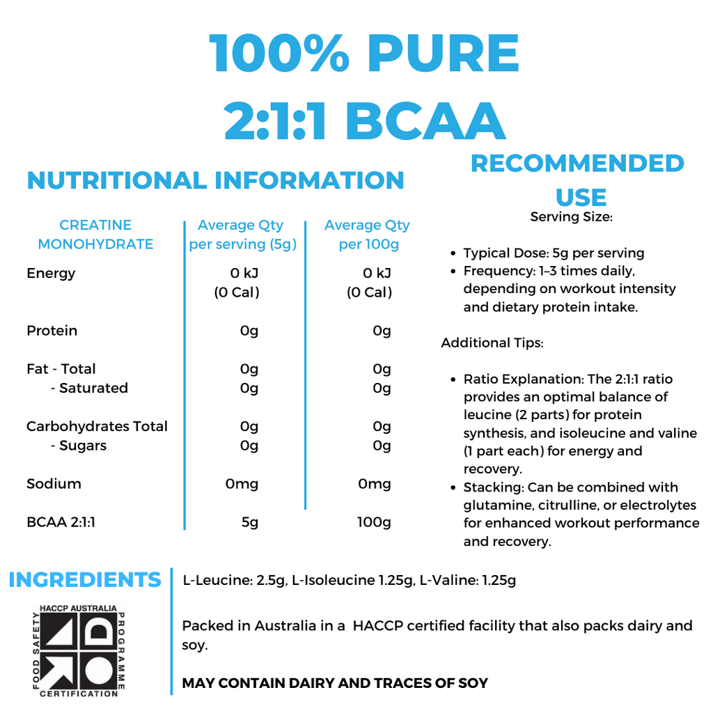 100% PURE INSTANTISED 2:1:1 PURE BCAA