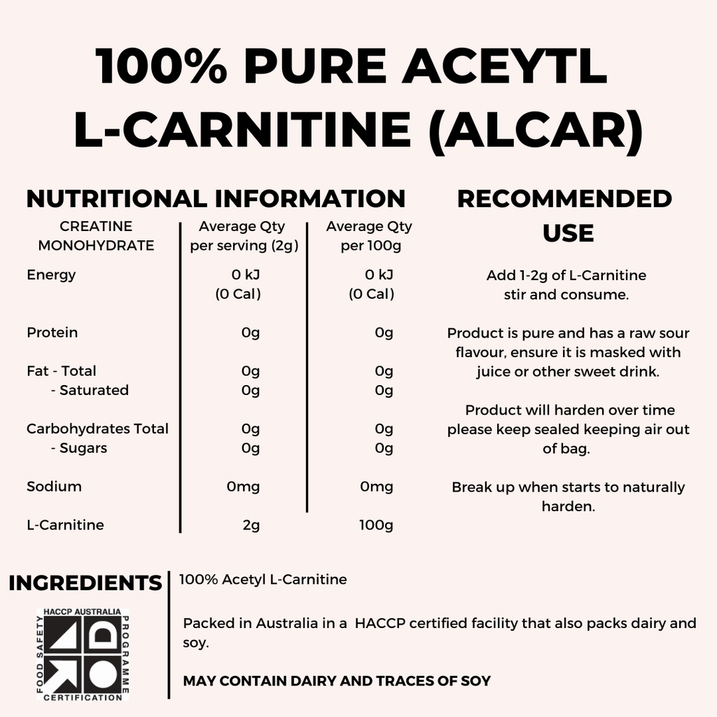 100% PURE ACETYL L-CARNITINE