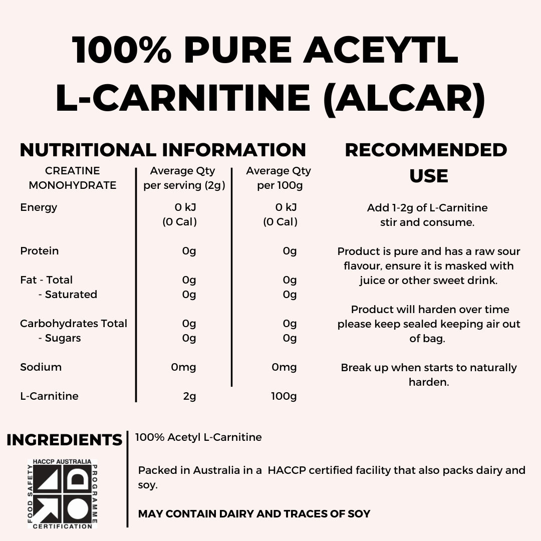 100% PURE ACETYL L-CARNITINE