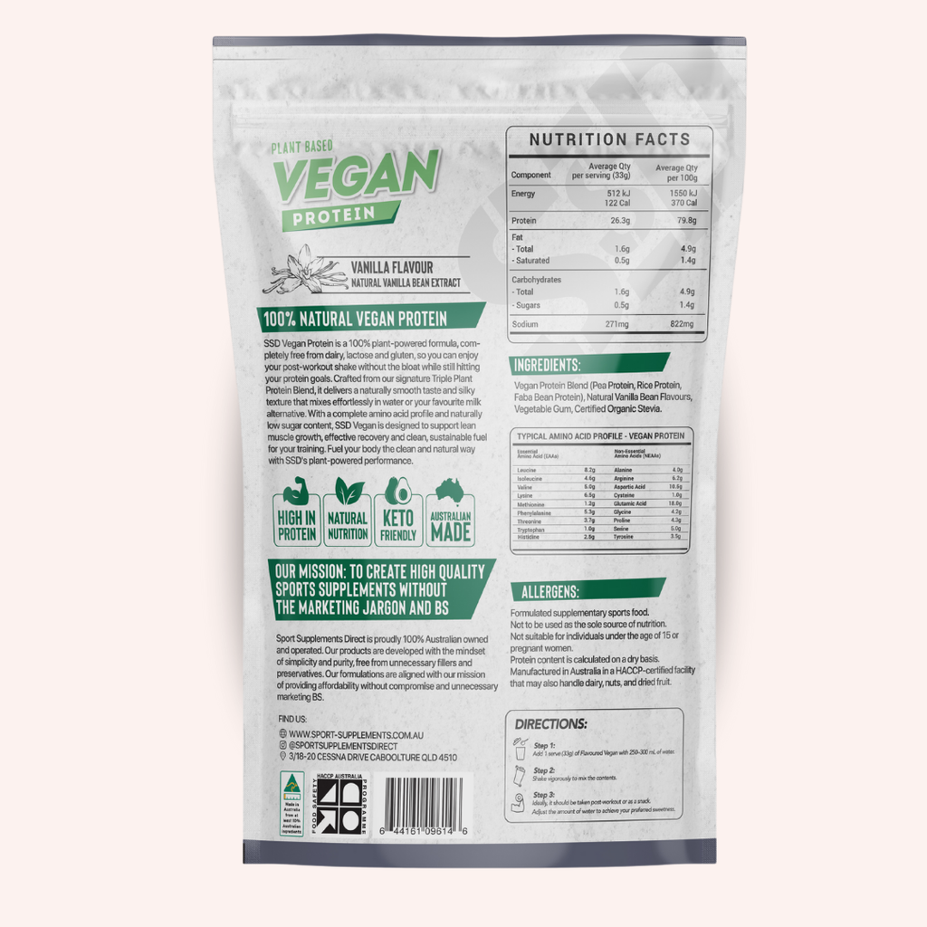 100% NATURALLY FLAVOURED VEGAN PROTEIN