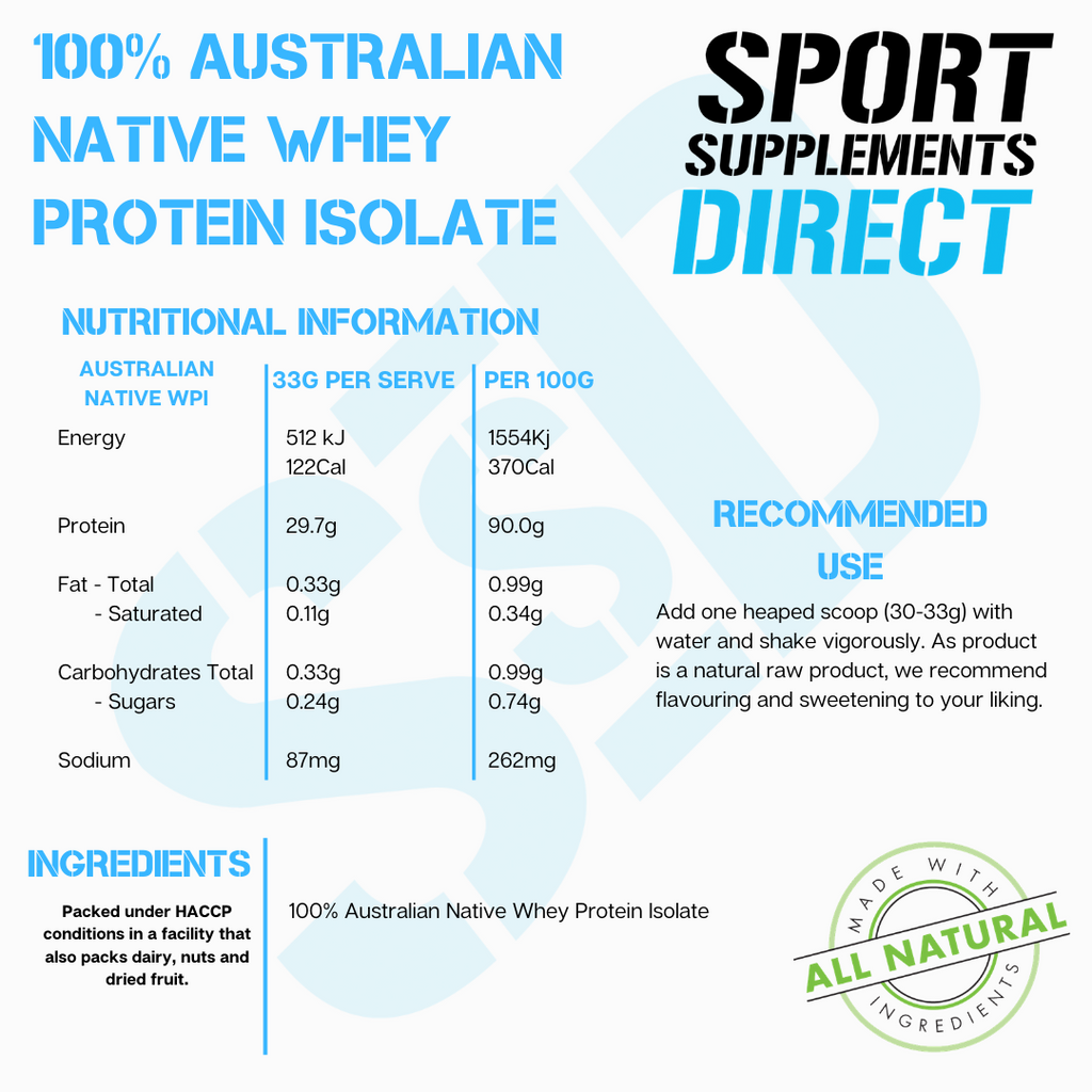 100% AUSTRALIAN WHEY PROTEIN ISOLATE freeshipping - Sport Supplements Direct Pty Ltd