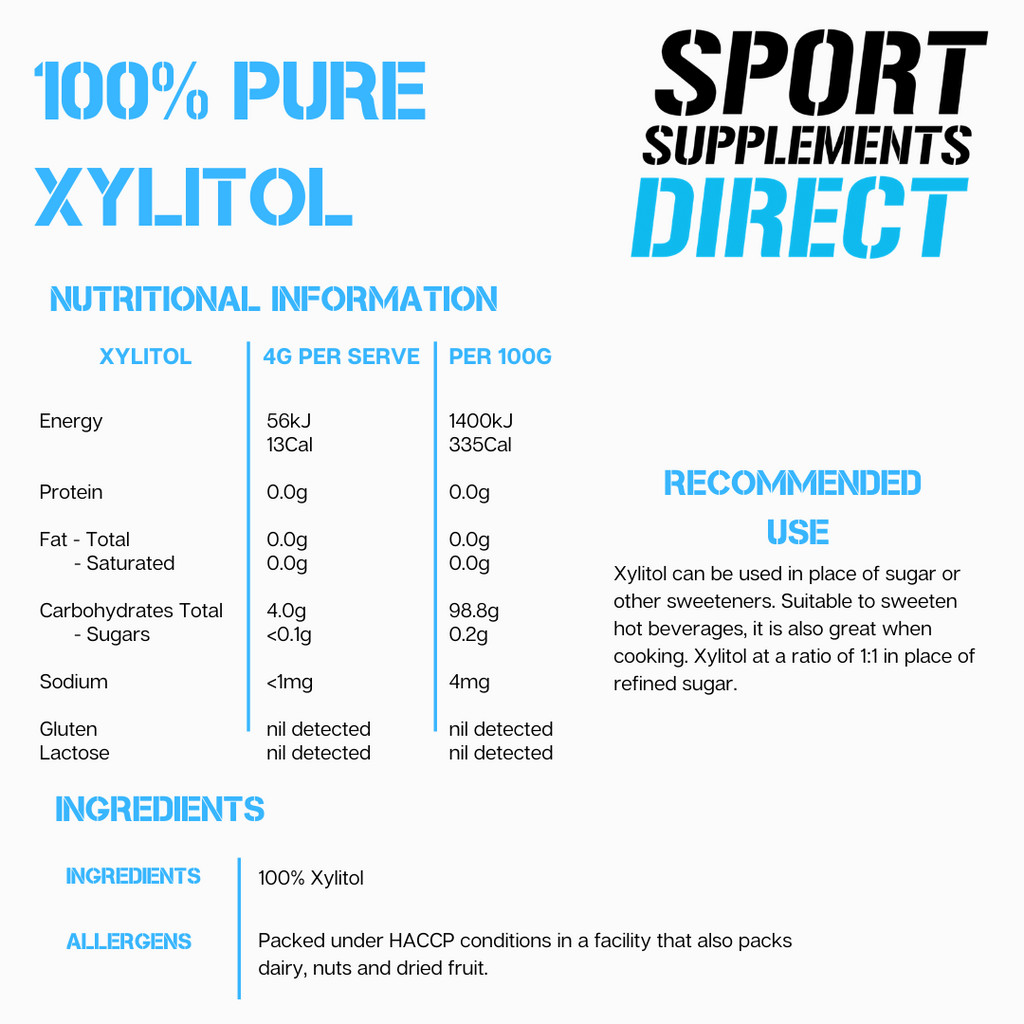 100% PURE XYLITOL - SUGAR SUBSTITUTE freeshipping - Sport Supplements Direct Pty Ltd