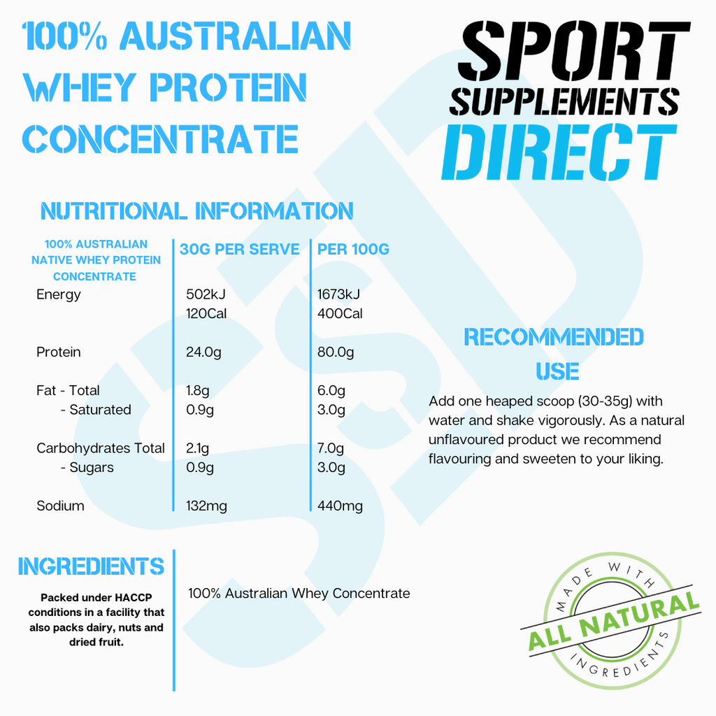 100% AUSTRALIAN WHEY PROTEIN CONCENTRATE freeshipping - Sport Supplements Direct Pty Ltd