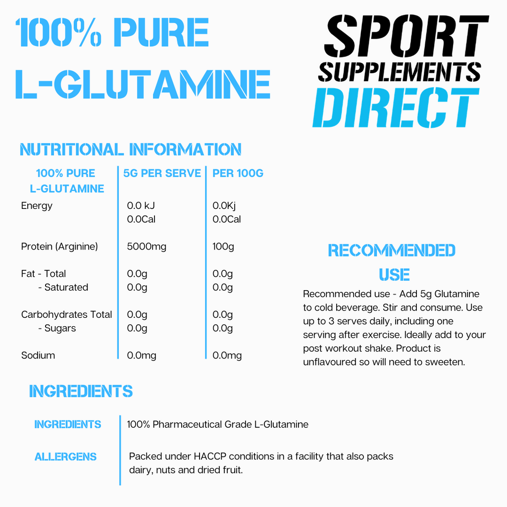 100% PURE MICRONISED L-GLUTAMINE freeshipping - Sport Supplements Direct Pty Ltd