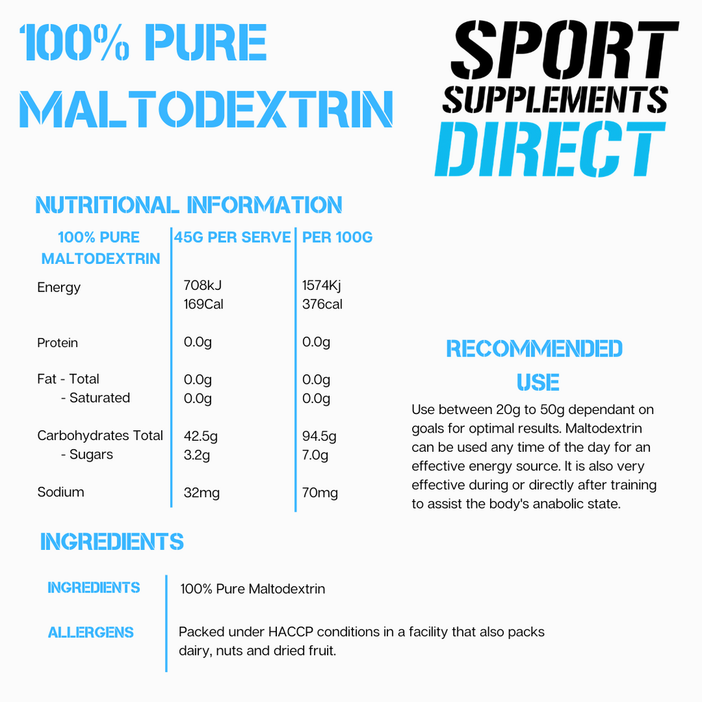 100% PURE MALTODEXTRIN freeshipping - Sport Supplements Direct Pty Ltd